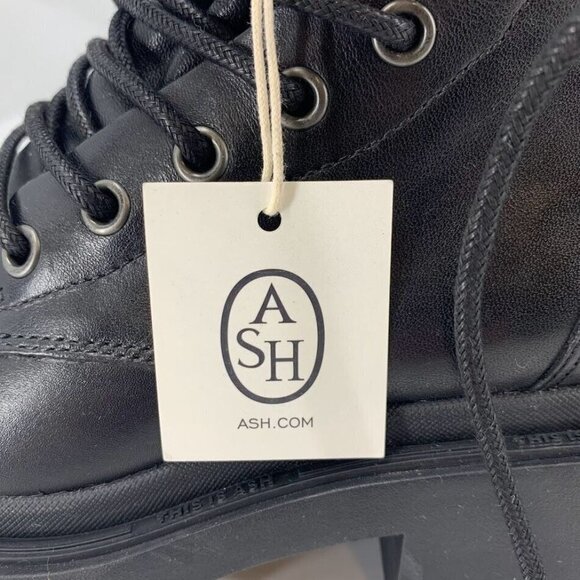 ASH Women's Madness Leather Military Rear Zip Heeled Combat Boots Size 6 NWOB - Picture 10 of 16